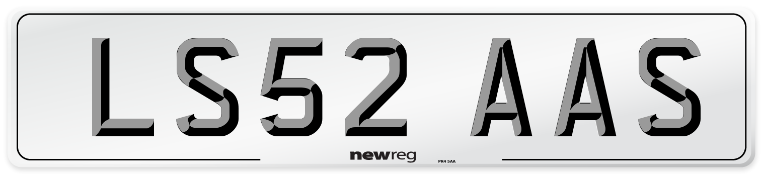 LS52 AAS Number Plate from New Reg